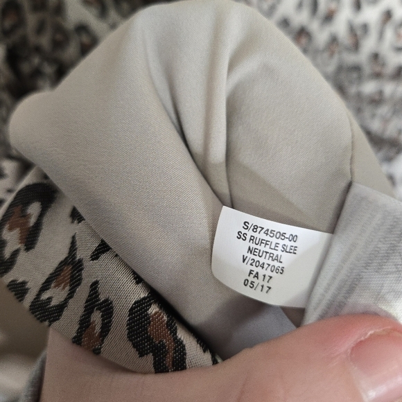 Banana Republic Leopard Print Metallic Ruffle Sleeve Mini Dress - Picture 12 of 12